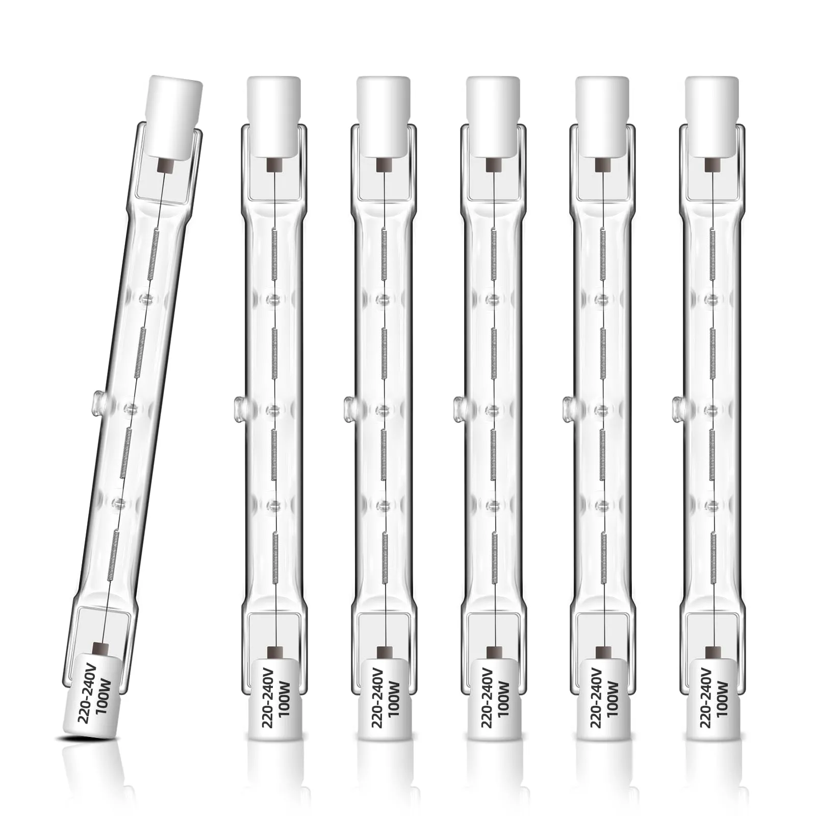 Caldarax Lampadine Alogene R7s 118mm 100W Dimmerabili, 230V, 1500LM, Bianco Caldo 2700K, 6 Pezzi - immagine 1
