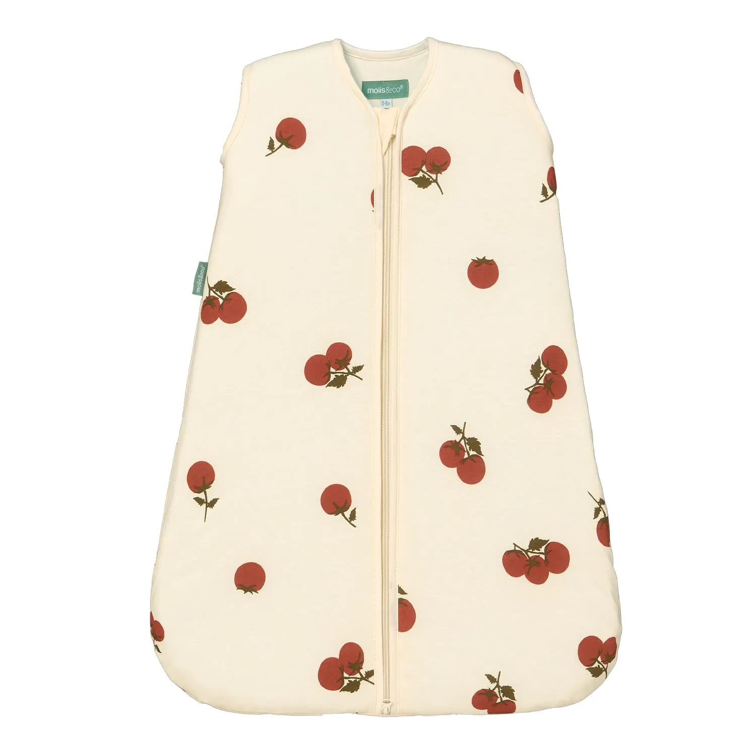 molis & co Sacco Nanna 1 TOG per Neonato 0-6 mesi, 100% Cotone Oeko-Tex, Senza Maniche - Tomatoes - immagine 1