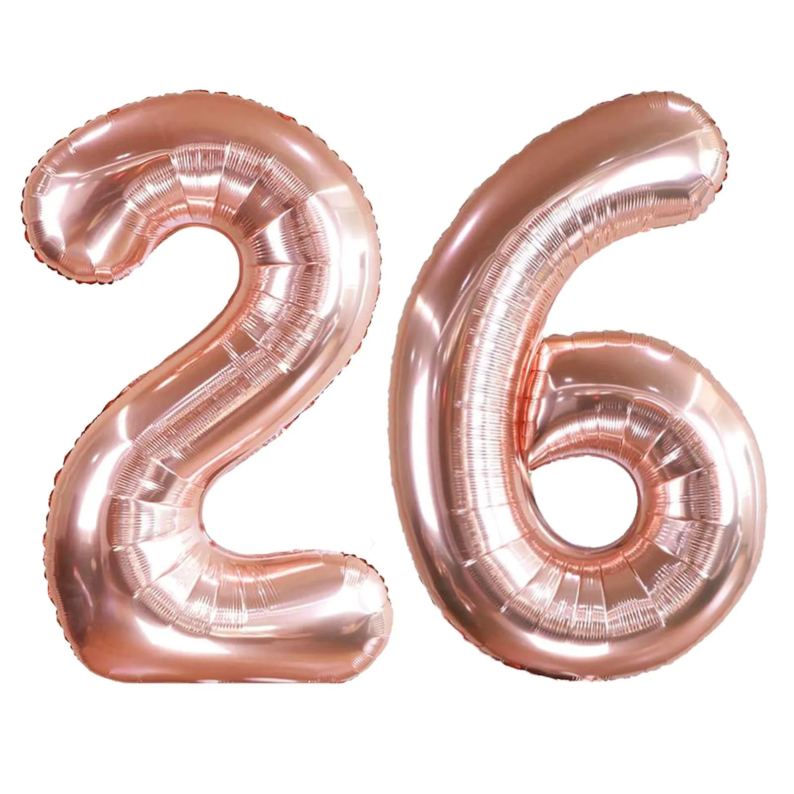 AULE Palloncino Numero 26 Rosa Gold, 101 cm, Mylar Foil - immagine 1