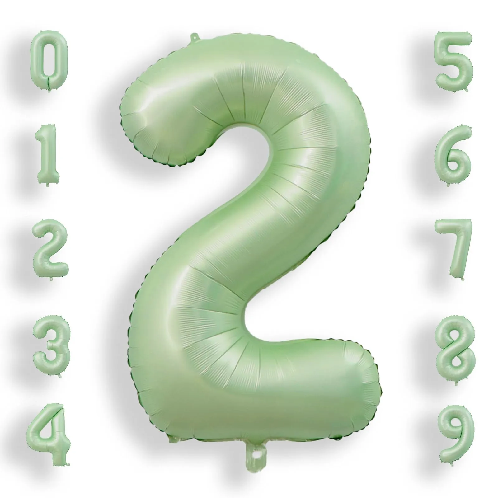 AULE Palloncino Numero 2, Verde Salvia, 101 cm - immagine 1