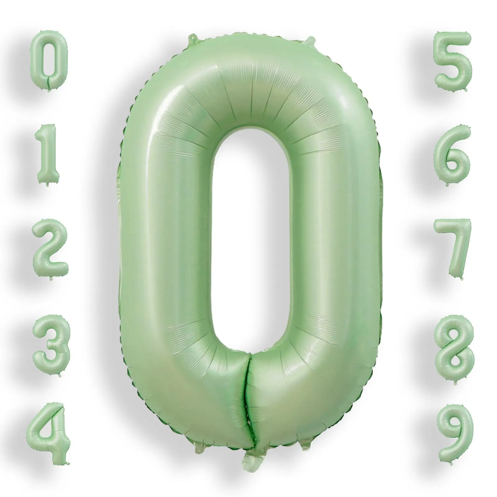 AULE Palloncino Numero 0 Verde Salvia, 101 cm - immagine 1