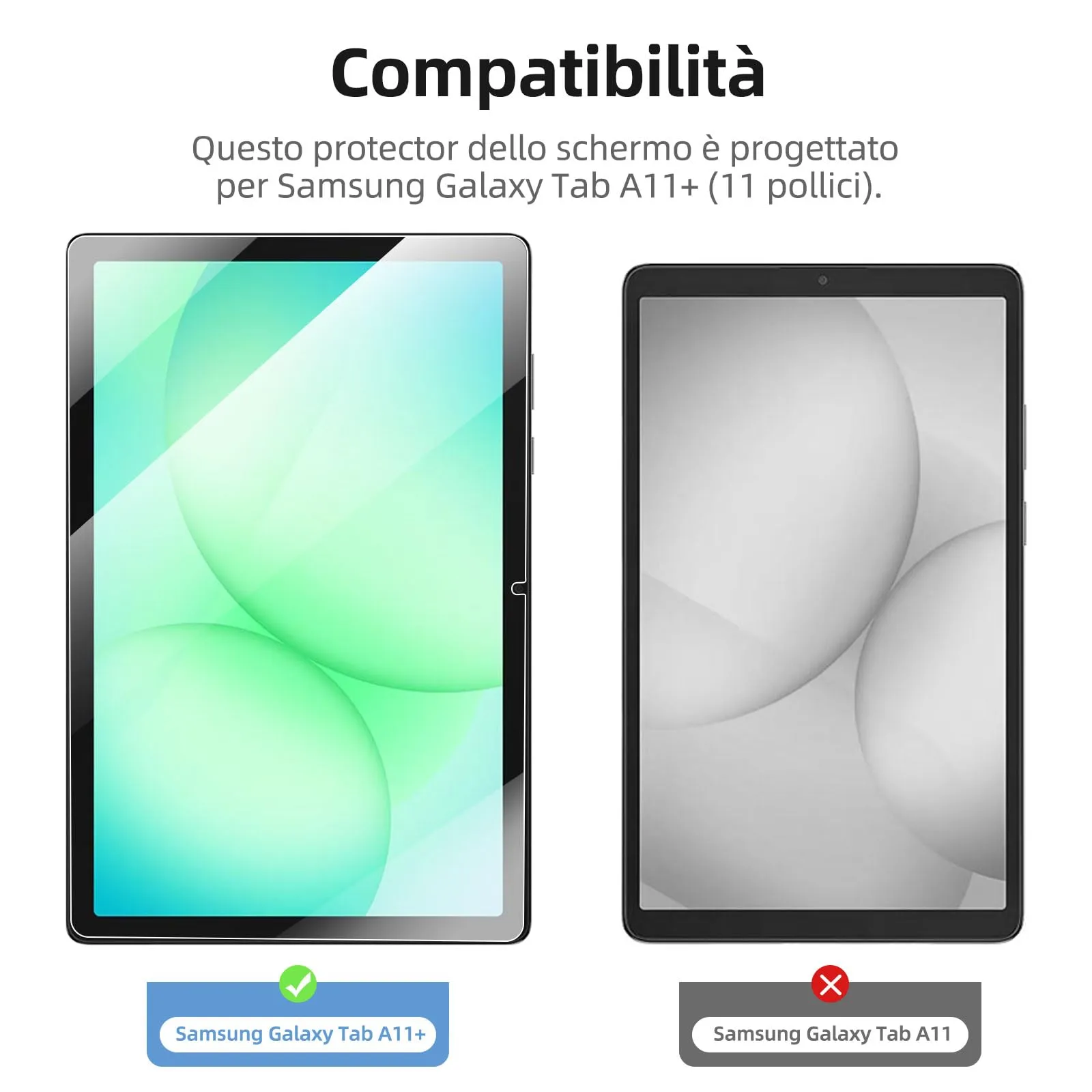 NEW'C Pellicola in Vetro Temperato per Samsung Galaxy Tab A11+ (11 pollici) - immagine 2