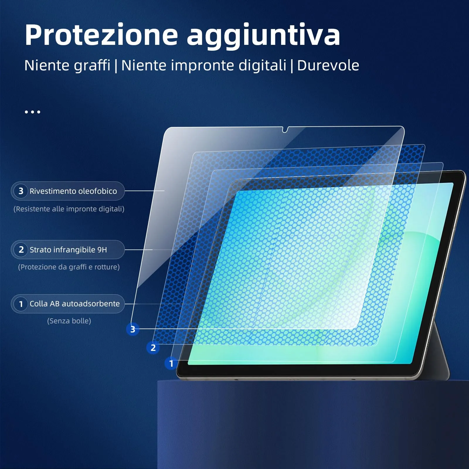 NEW'C Pellicola in Vetro Temperato per Samsung Galaxy Tab A11+ (11 pollici) - immagine 6