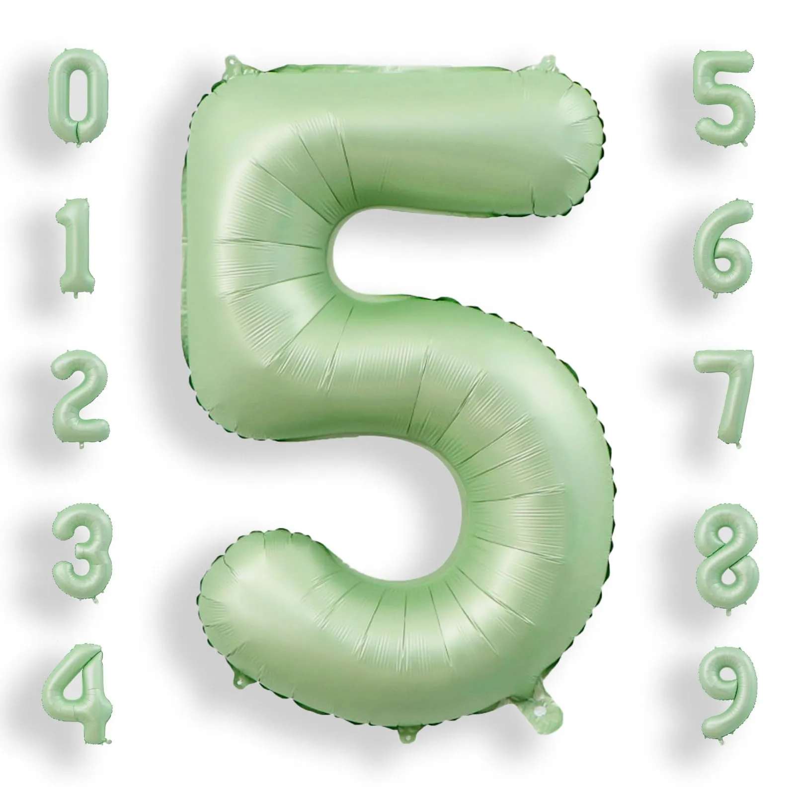AULE Palloncino Numero 5 Verde Salvia, 101 cm - immagine 1