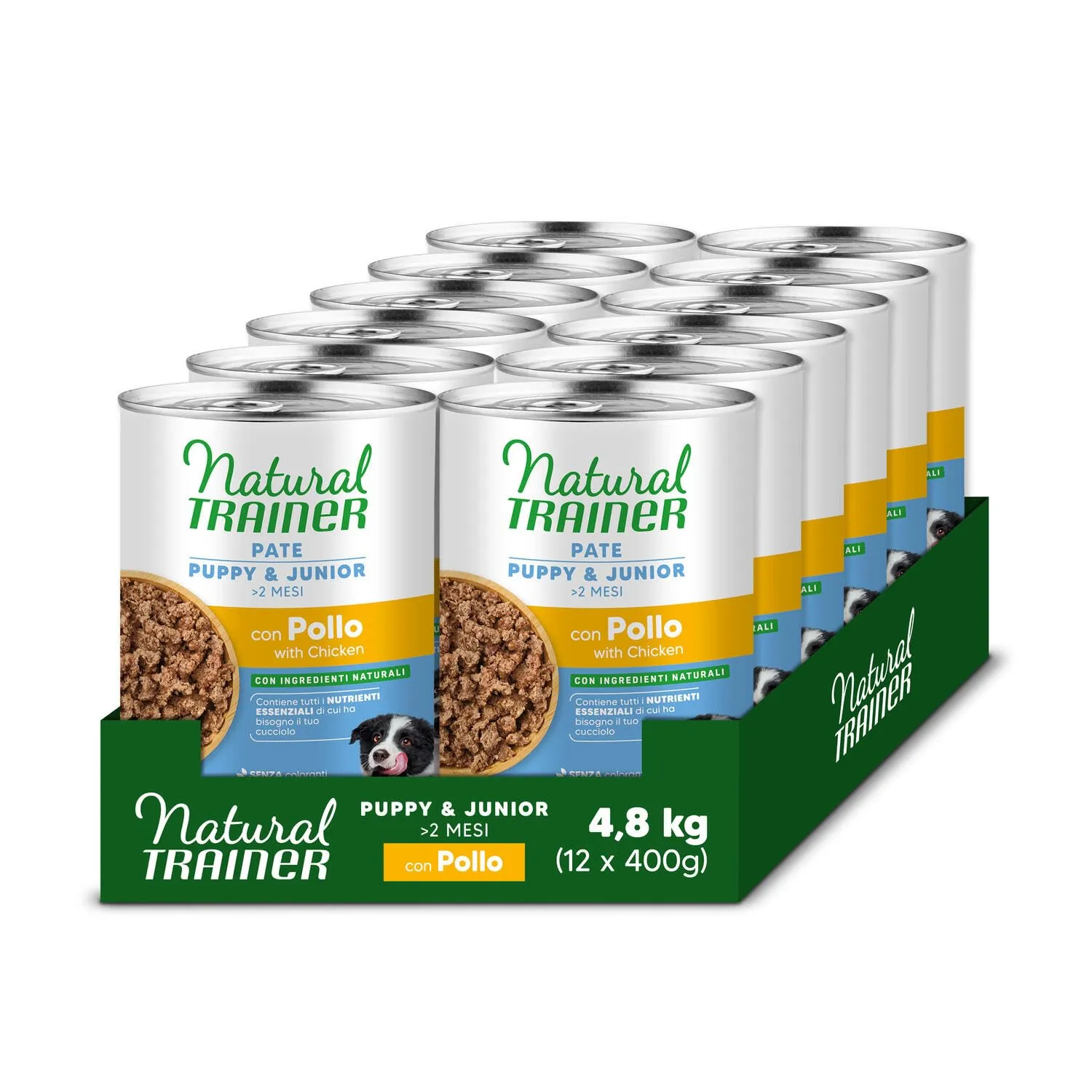 Trainer Natural Medium-Maxi Puppy/Junior Paté con Pollo, 12 x 400g - immagine 1