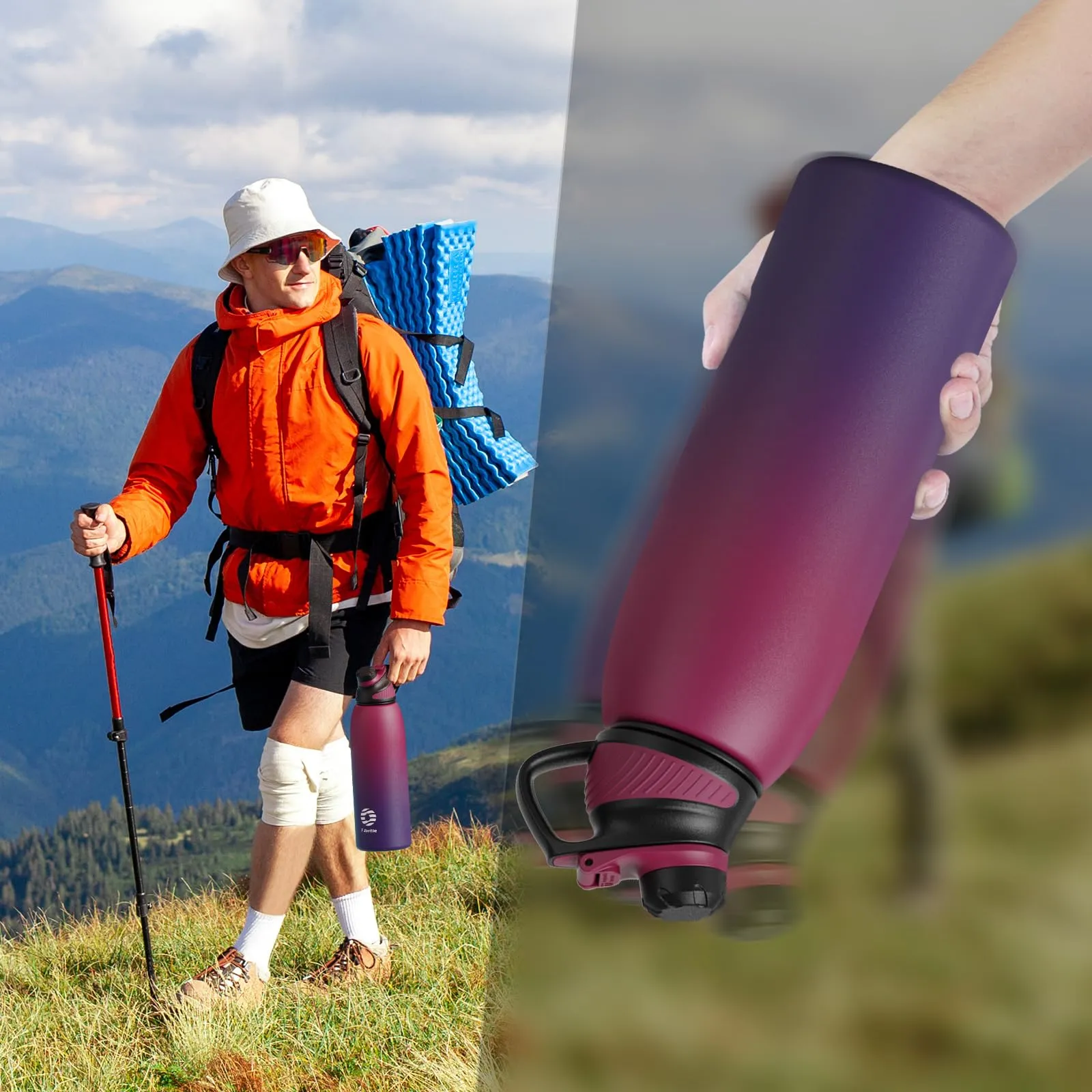 Fjbottle Borraccia Termica in Acciaio Inox 1500ml con Tappo Magnetico Outdoor - immagine 9