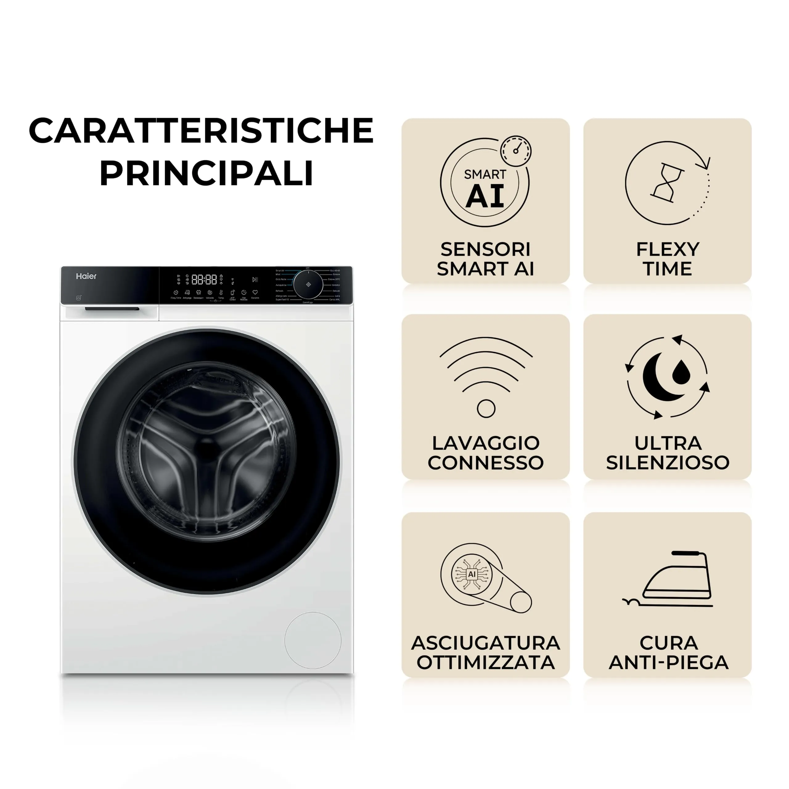 Haier X Serie 5 Lavatrice 9 kg 1400 giri Classe A-25% Bianca HW90-BP14357U-IT - immagine 2