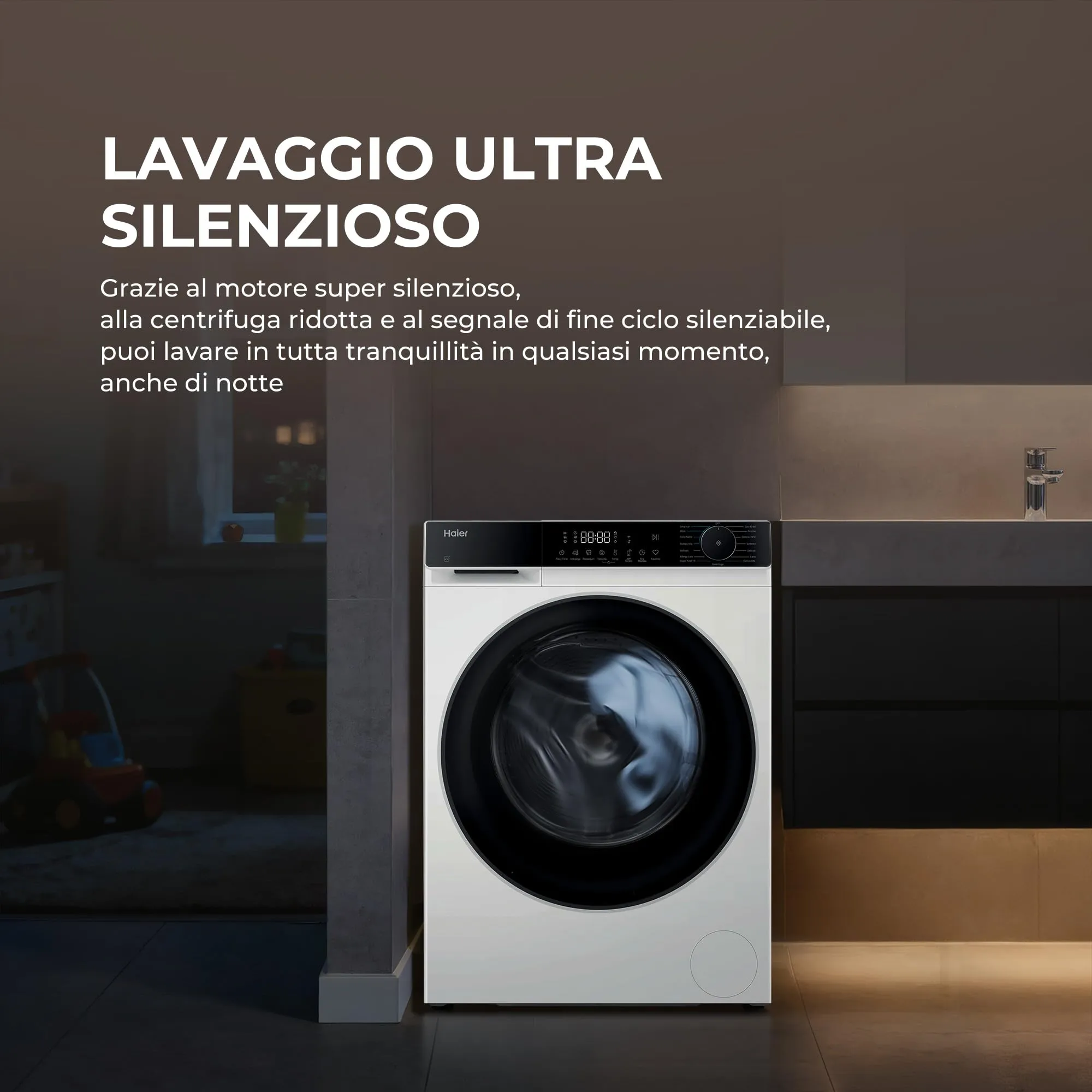 Haier X Serie 5 Lavatrice 9 kg 1400 giri Classe A-25% Bianca HW90-BP14357U-IT - immagine 4