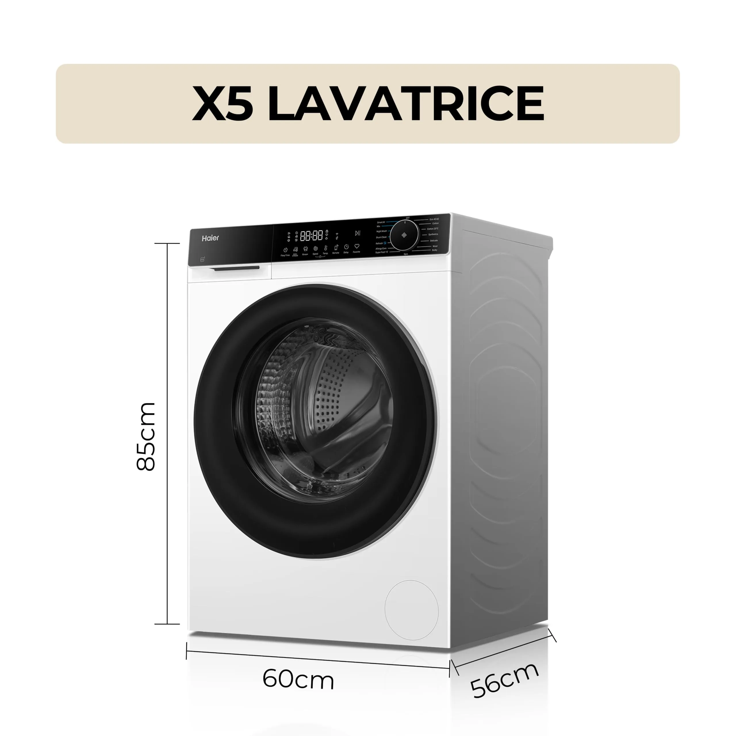 Haier X Serie 5 Lavatrice 9 kg 1400 giri Classe A-25% Bianca HW90-BP14357U-IT - immagine 8