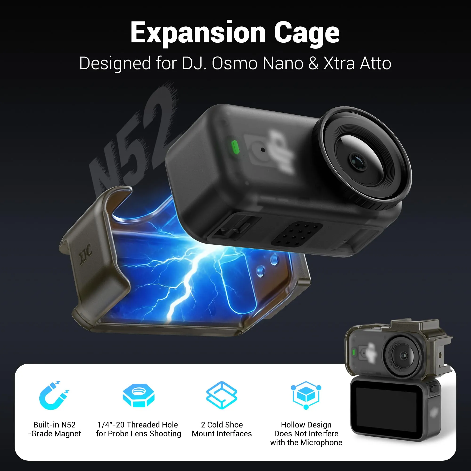 JJC Osmo Nano Expansion Cage with 2 Cold Shoe Mounts - immagine 2
