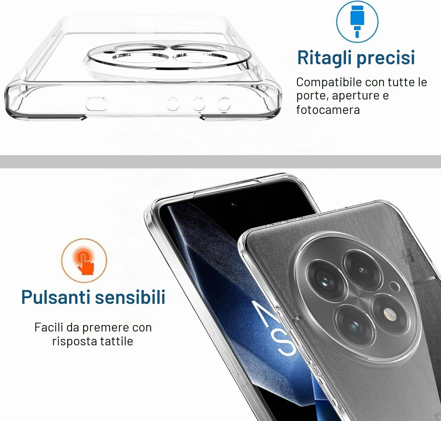 Captor Clear Silicone Case for OnePlus 13, Slim Anti-Scratch Protective Cover - immagine 3