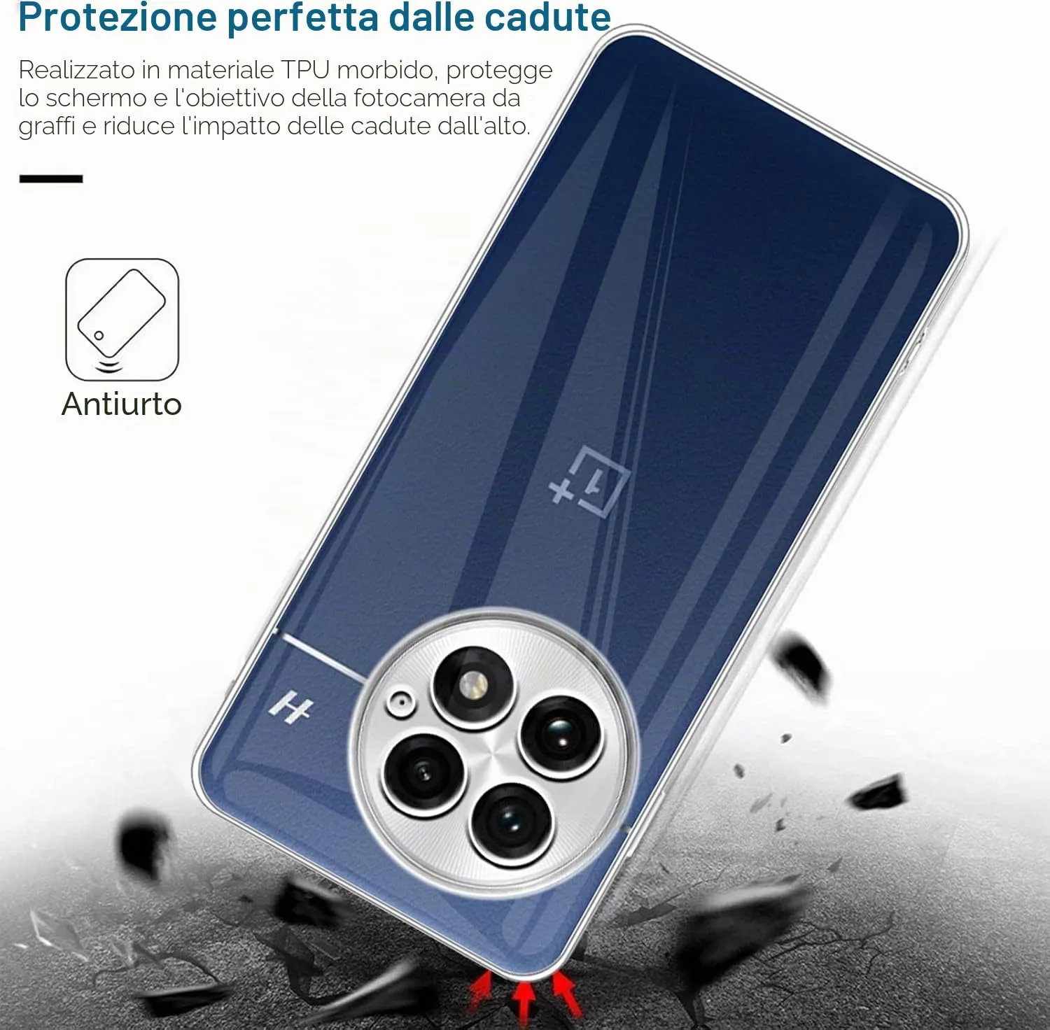 Captor Clear Silicone Case for OnePlus 13, Slim Anti-Scratch Protective Cover - immagine 4