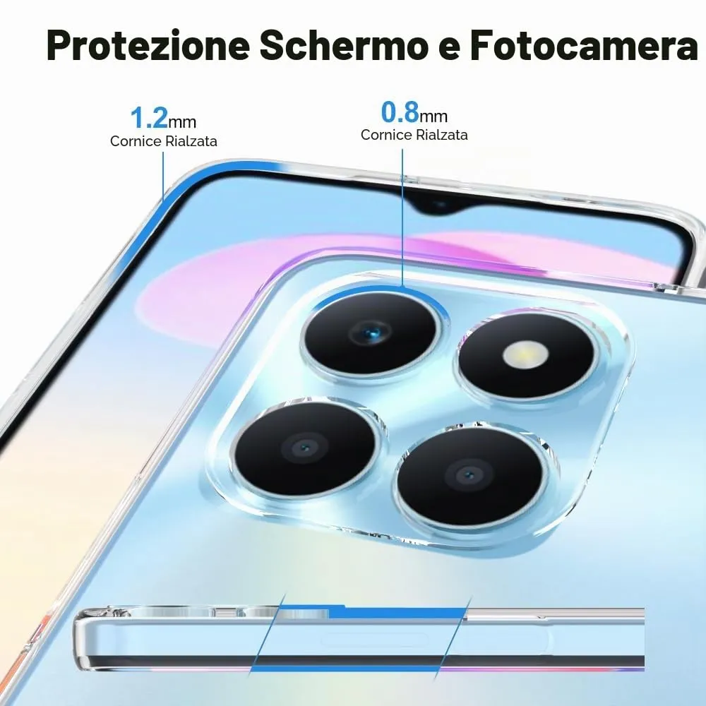 Captor Cover for Honor X6A / X6B, Transparent Soft Silicone Case, Anti-Scratch and Anti-Yellowing - immagine 2
