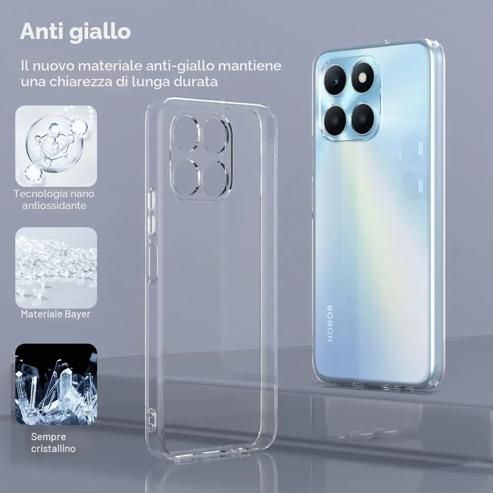 Captor Cover for Honor X6A / X6B, Transparent Soft Silicone Case, Anti-Scratch and Anti-Yellowing - immagine 4