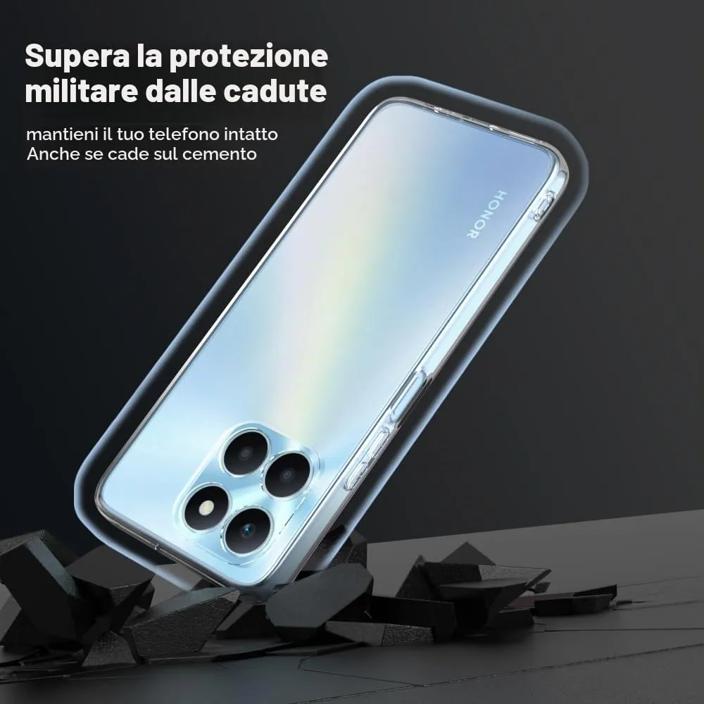 Captor Cover for Honor X6A / X6B, Transparent Soft Silicone Case, Anti-Scratch and Anti-Yellowing - immagine 6