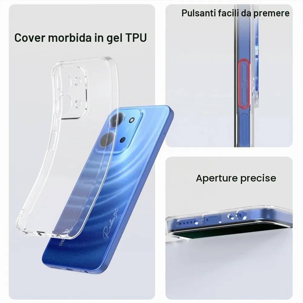 Captor Cover for Xiaomi Redmi 15C, Transparent Soft Silicone Case, Anti-Scratch and Anti-Yellowing - immagine 5