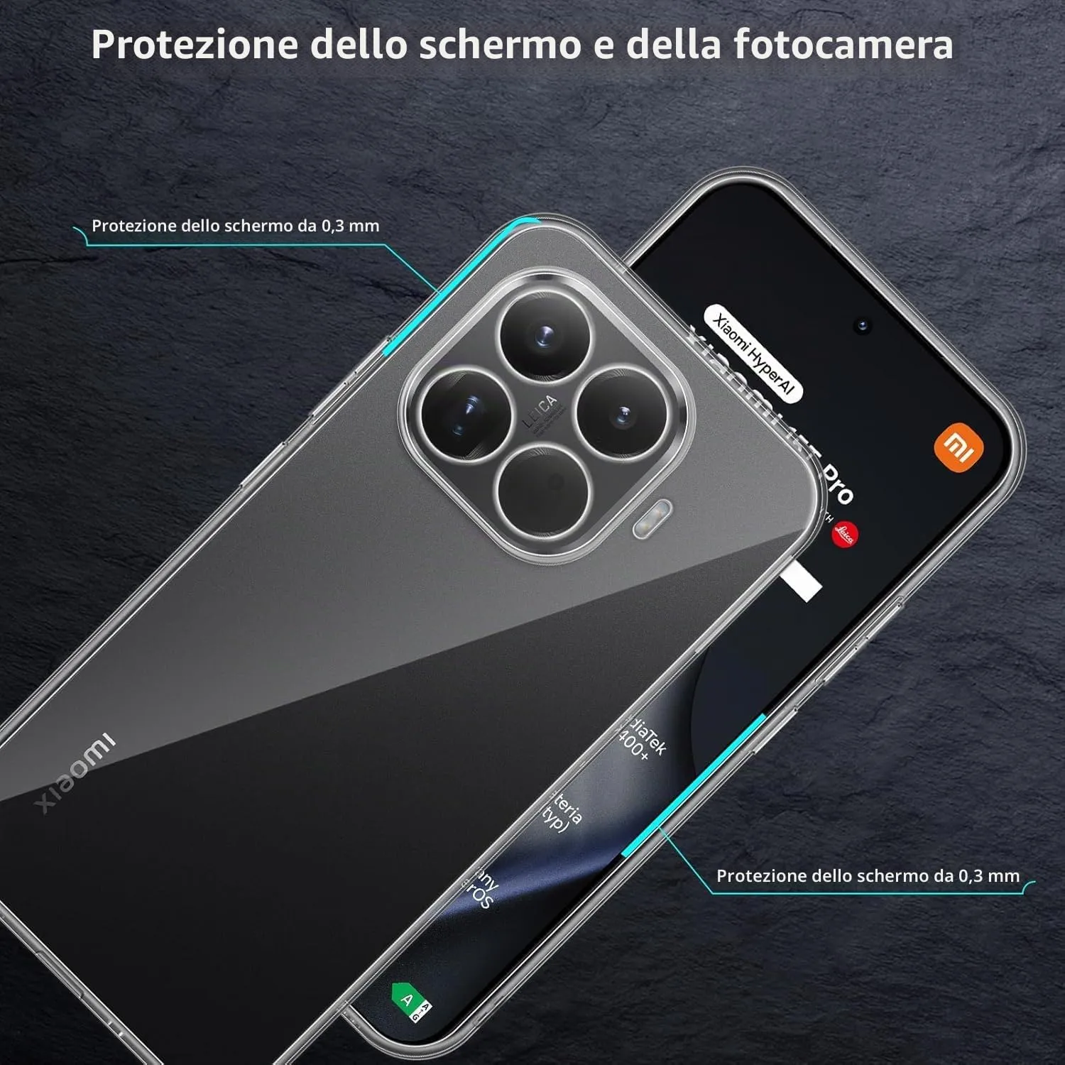 Captor Cover for Xiaomi 15T Pro, Transparent Soft Silicone Case, Anti-Scratch and Anti-Yellowing - immagine 2