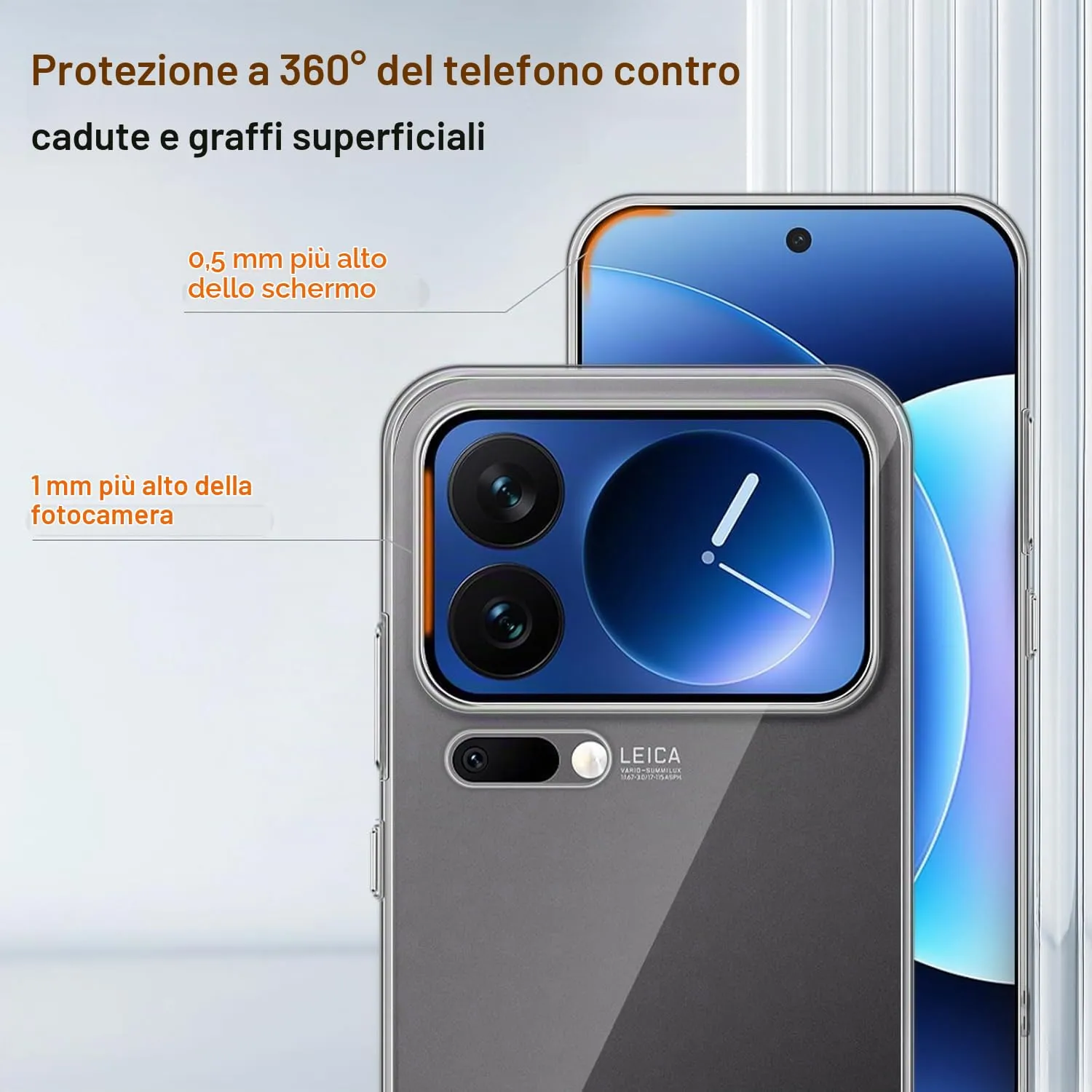 Captor Cover for Xiaomi 17 Pro, Transparent Soft Silicone Case, Anti-Yellowing and Anti-Scratch - immagine 2