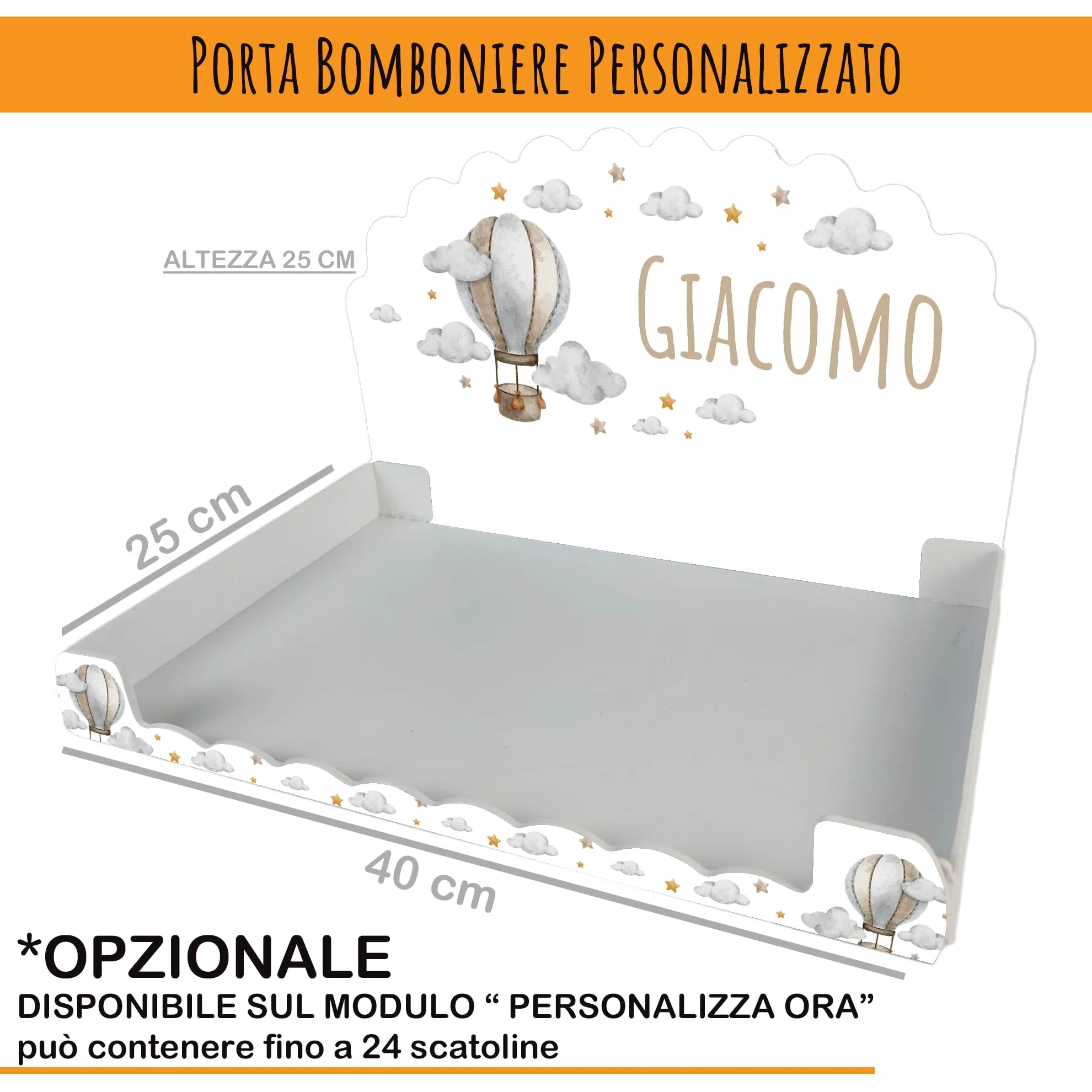 PV Grafik Scatola Portaconfetti Personalizzata con Nome e Data, 16 Pezzi, Nica20 - immagine 3