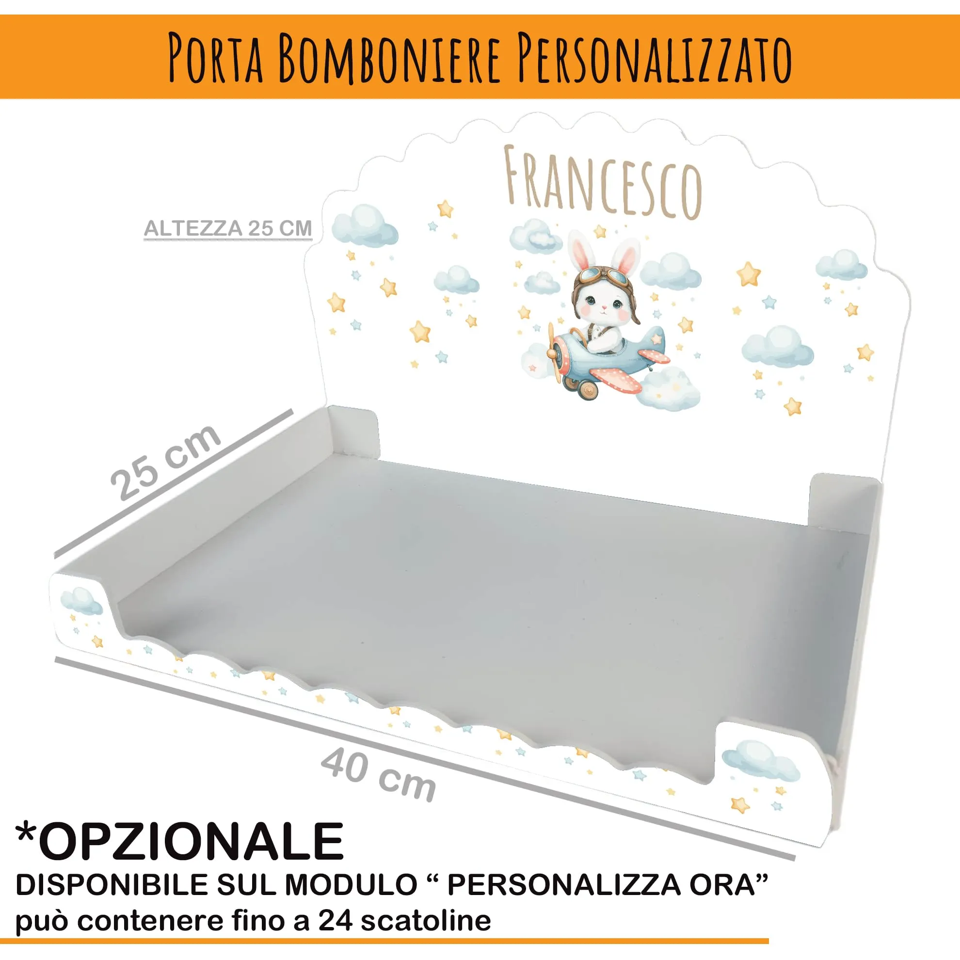 PV Grafik Scatola Portaconfetti Personalizzata con Nome e Data, 16 Pezzi (Nica18) - immagine 3