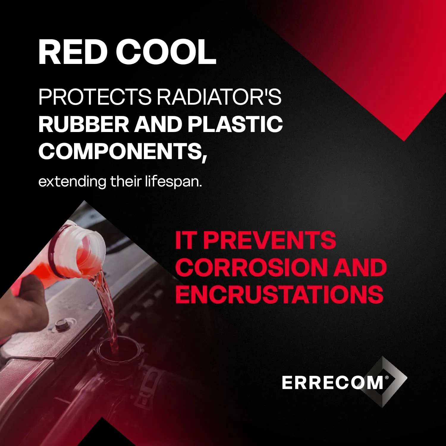 ERRECOM Red Cool Liquido Radiatore Rosso Fluo G12, 5 Litri - immagine 5