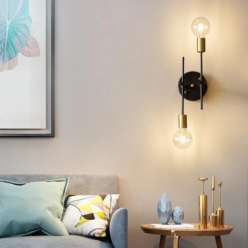 Comely Lampadario Soffitto Industriale Sputnik E27, 2 Luci, Nero e Oro - immagine 3
