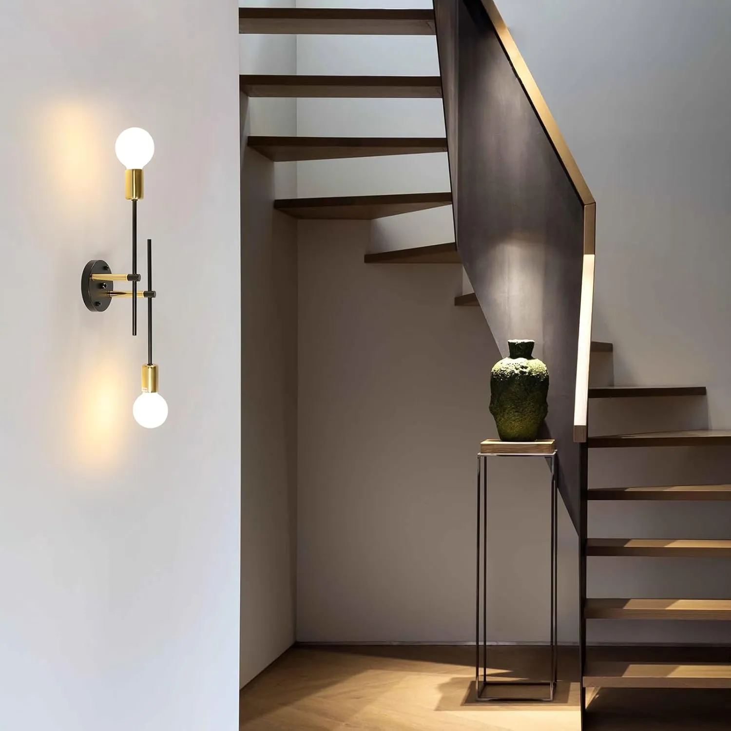 Comely Lampadario Soffitto Industriale Sputnik E27, 2 Luci, Nero e Oro - immagine 6