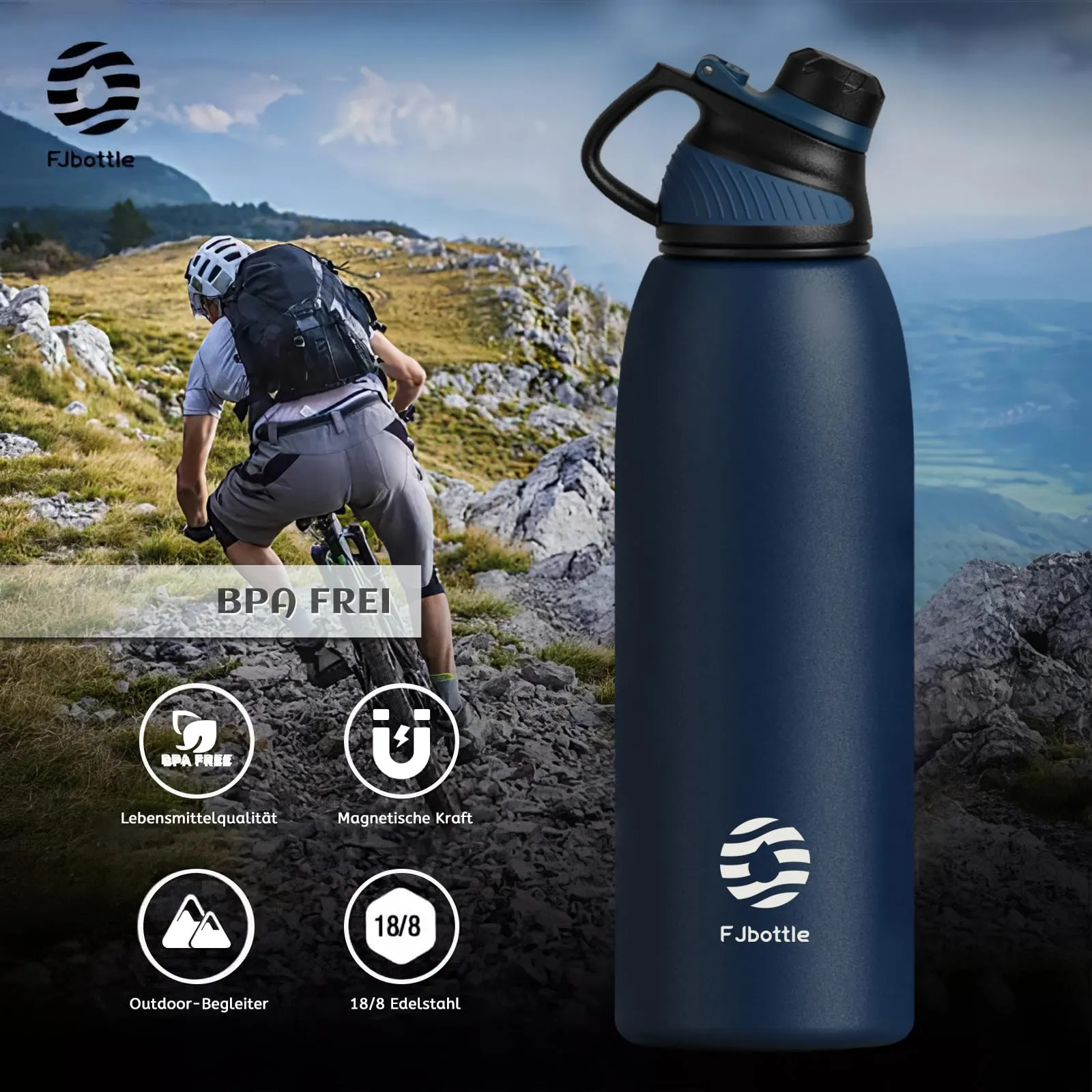 Fjbottle Borraccia Termica in Acciaio Inox con Tappo Magnetico, 1500ml - immagine 6