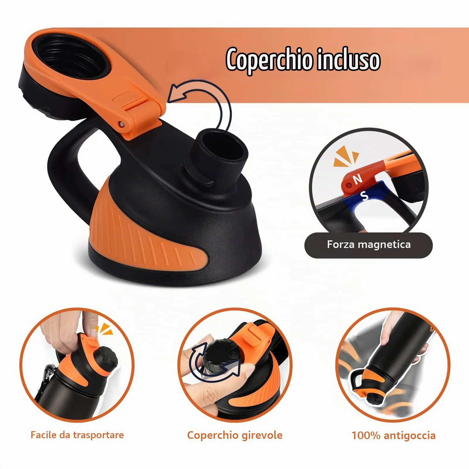 Fjbottle Borraccia Termica 1500ml Acciaio Inox con Tappo Magnetico Outdoor - immagine 2