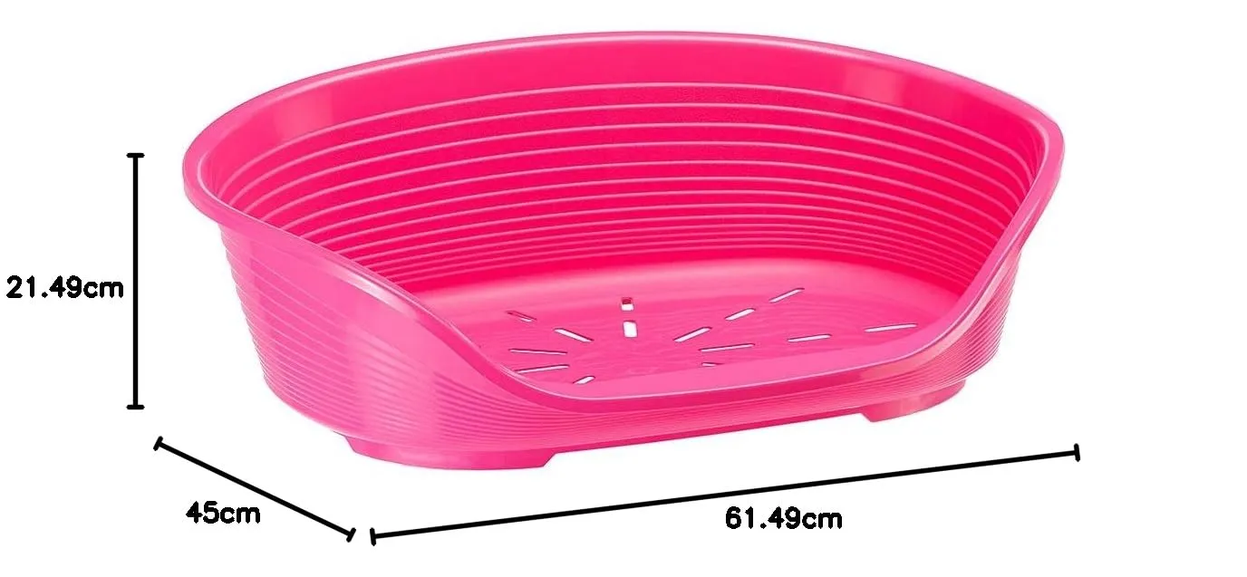 Ferplast Siesta Deluxe 4 Dog and Cat Plastic Bed, 61.5 x 45 x 21.5 cm, Rosa - immagine 6