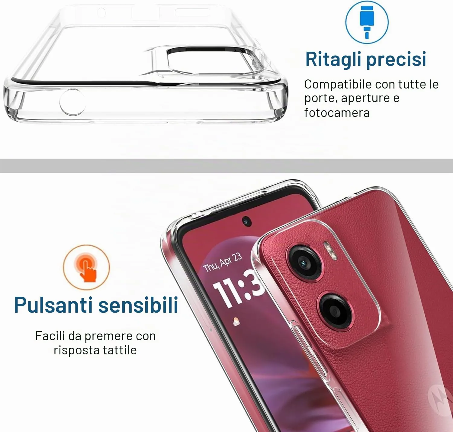 Captor Transparent Soft Silicone Case for Motorola Moto G05 4G - immagine 3