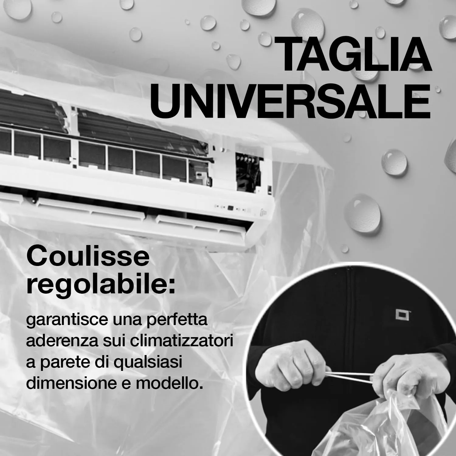 Errecom Kit Pulizia Climatizzatori Clima-Net + Wally, Detergente 1L e Cover di Protezione per Split e Unità Interne - immagine 3