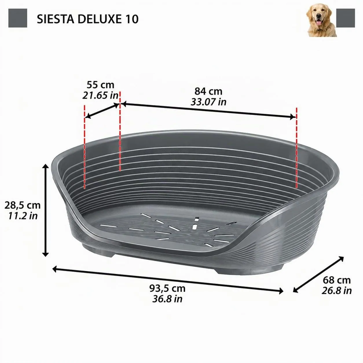 Ferplast Cuccia Cani in Plastica, Taglia 10, Grigio Scuro - immagine 2