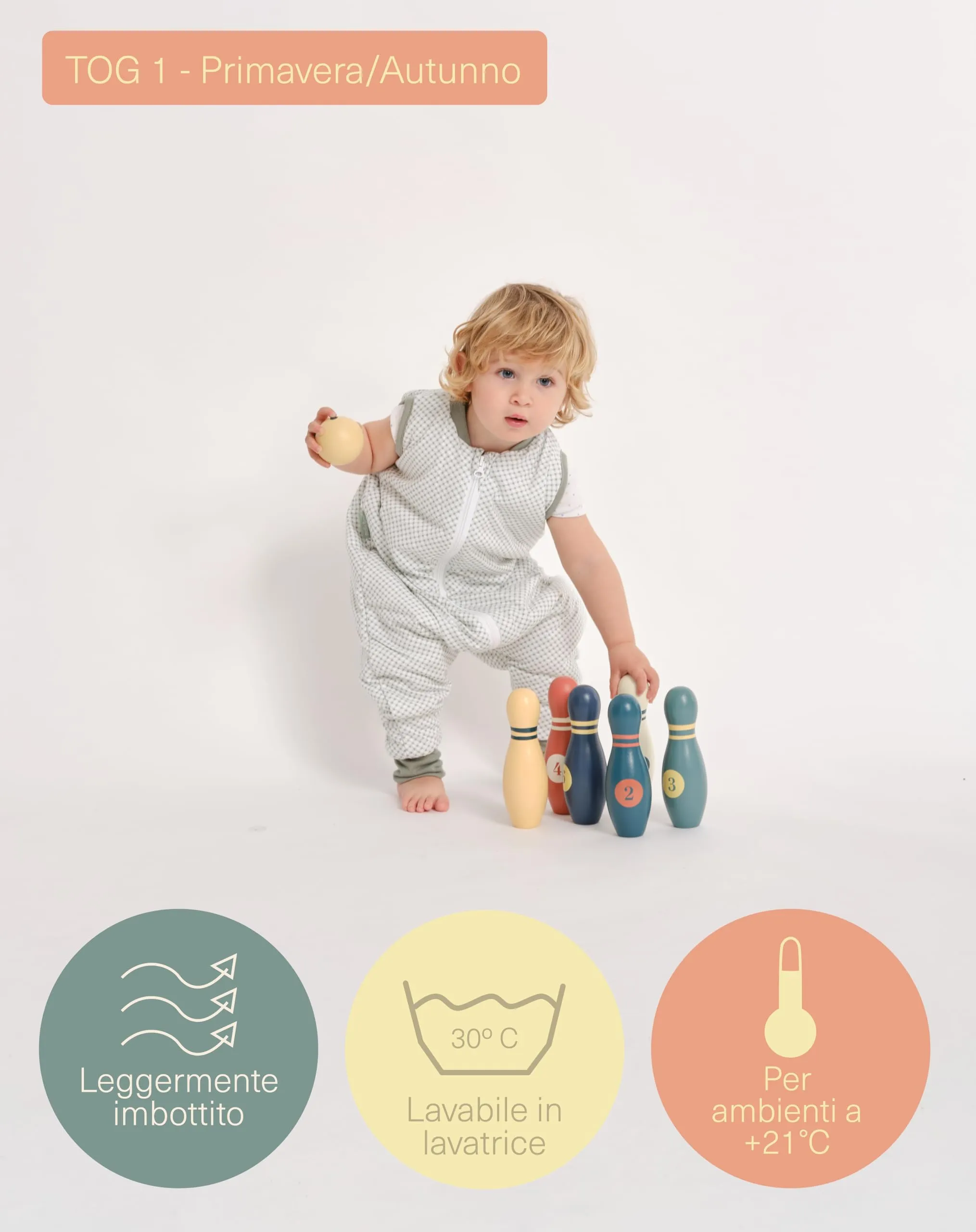 molis & co Sacco Nanna con piedini, 1 Tog, 100% Cotone Oeko-Tex 100, Vichy Green, 3 anni - immagine 4