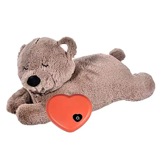 Brawdress Giocattolo Calmante per Cuccioli con Battito Cardiaco, Peluche Orso per Ansia da Separazione - immagine 2