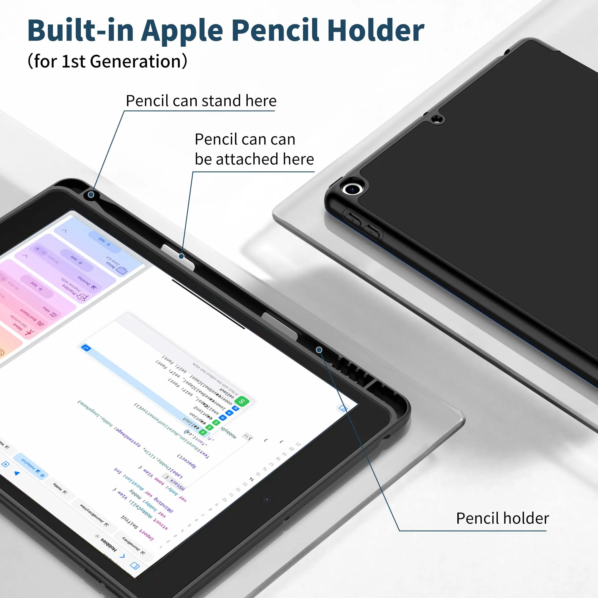 CACOE Cover per iPad 9a / 8a / 7a Generazione (10,2 pollici) con Portapenne - immagine 3
