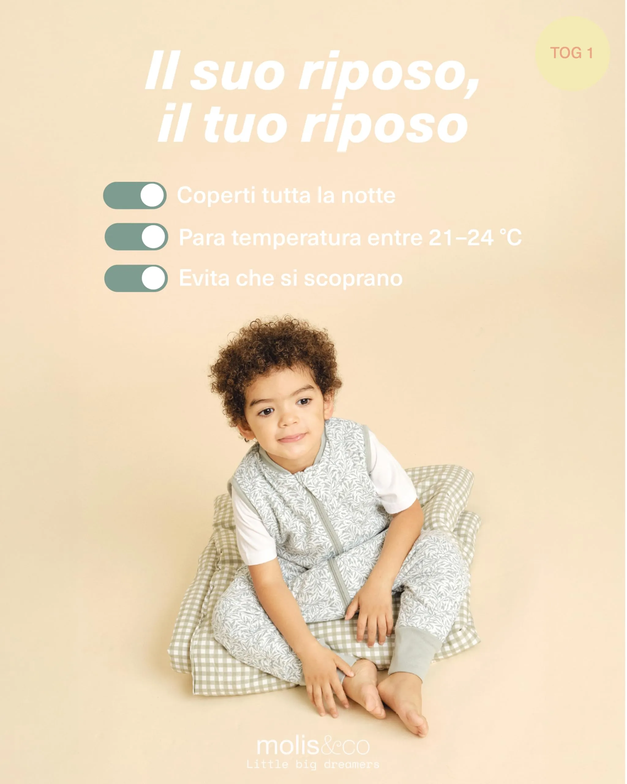 molis&co. Sacco Nanna con piedini Ines II, 1 TOG, 100% Cotone Oeko-TEX 100, 4 anni - immagine 5