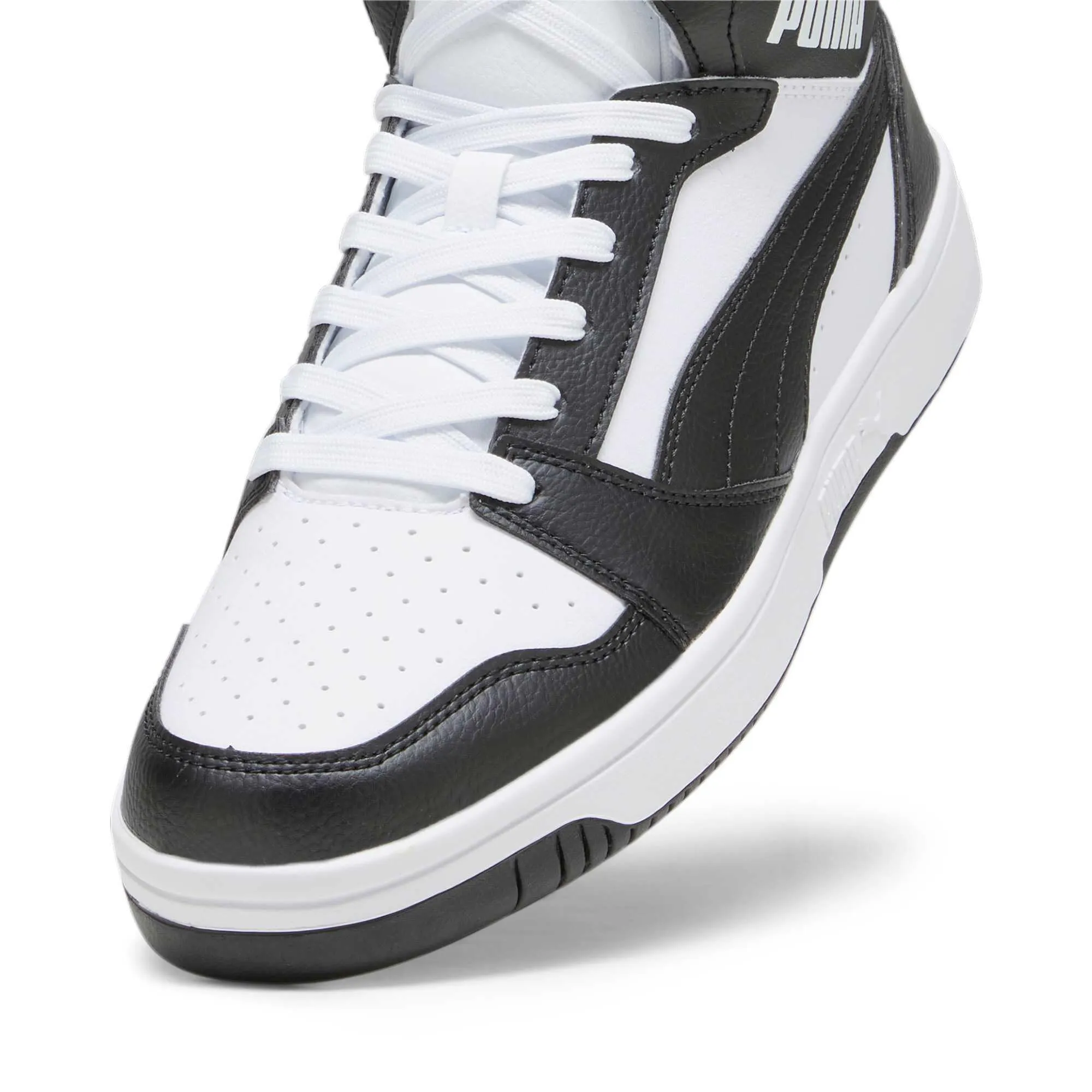 PUMA Rebound V6 Unisex Sneakers, White Black Shadow Gray White, 37.5 EU - immagine 7