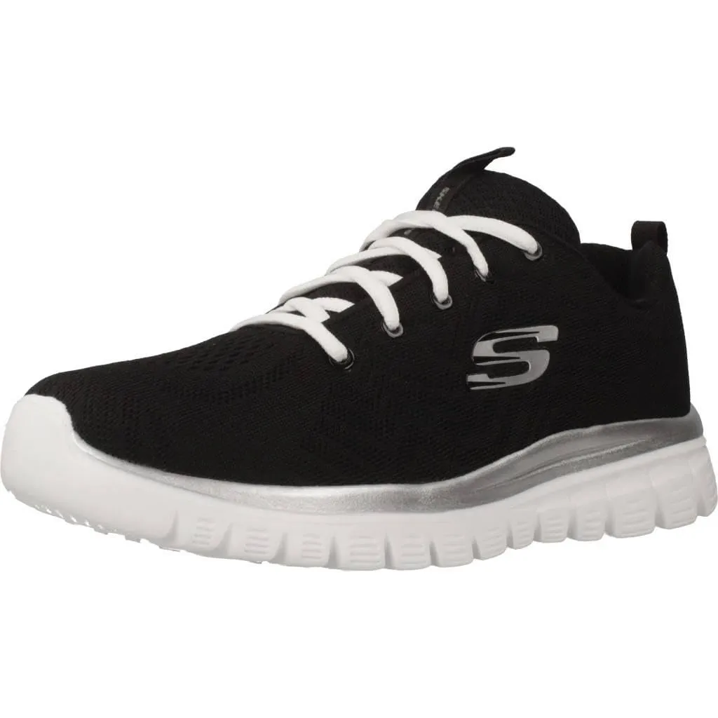 Skechers Get Connected Sneakers da Donna - Nero Tessuto, 38.5 EU - immagine 1