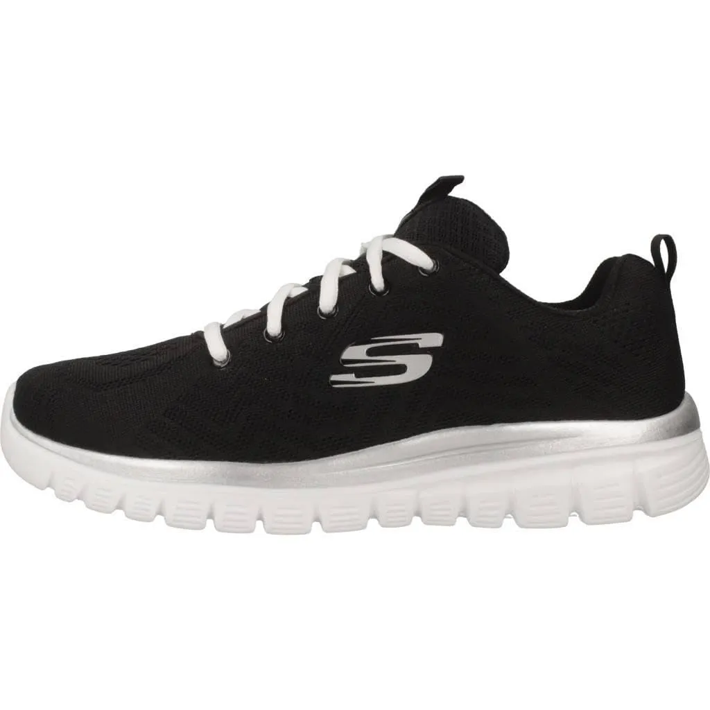 Skechers Get Connected Sneakers da Donna - Nero Tessuto, 38.5 EU - immagine 2