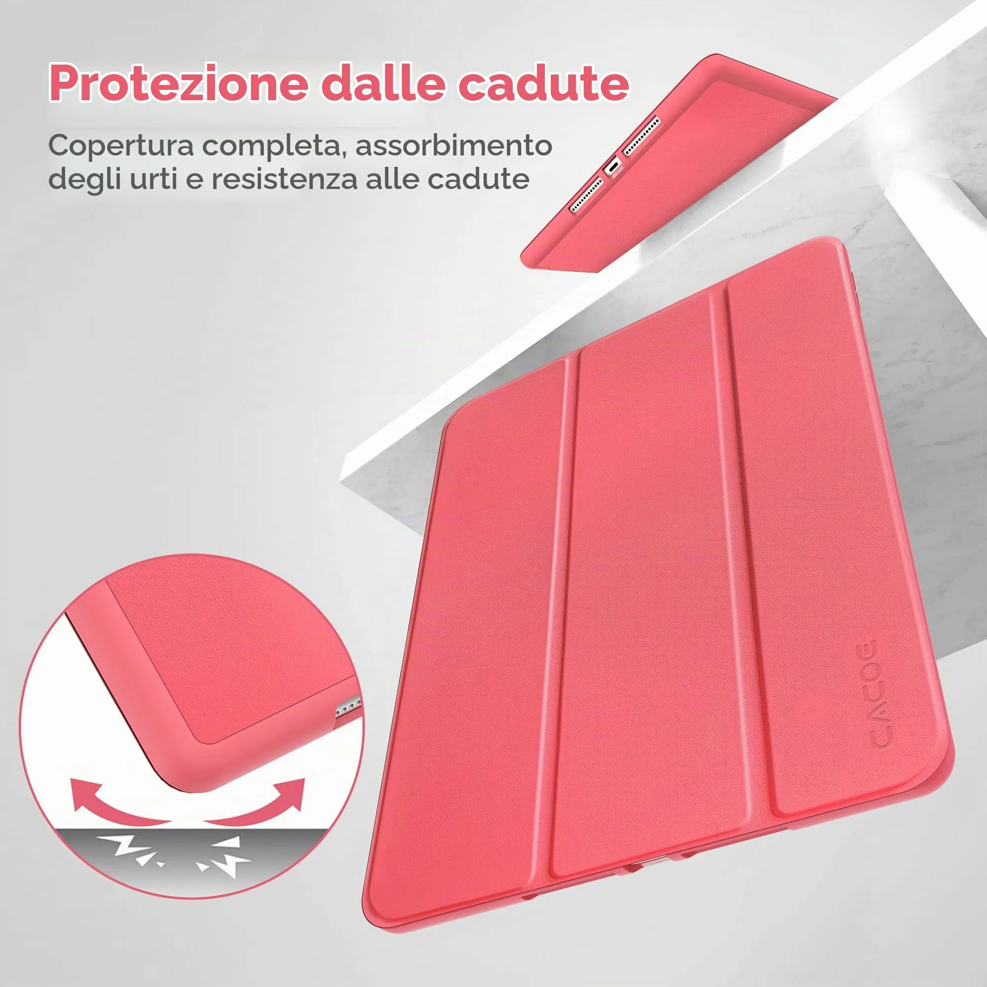 CACOE Cover per iPad 9a / 8a / 7a Generazione 10.2 pollici - Anguria rossa - immagine 5