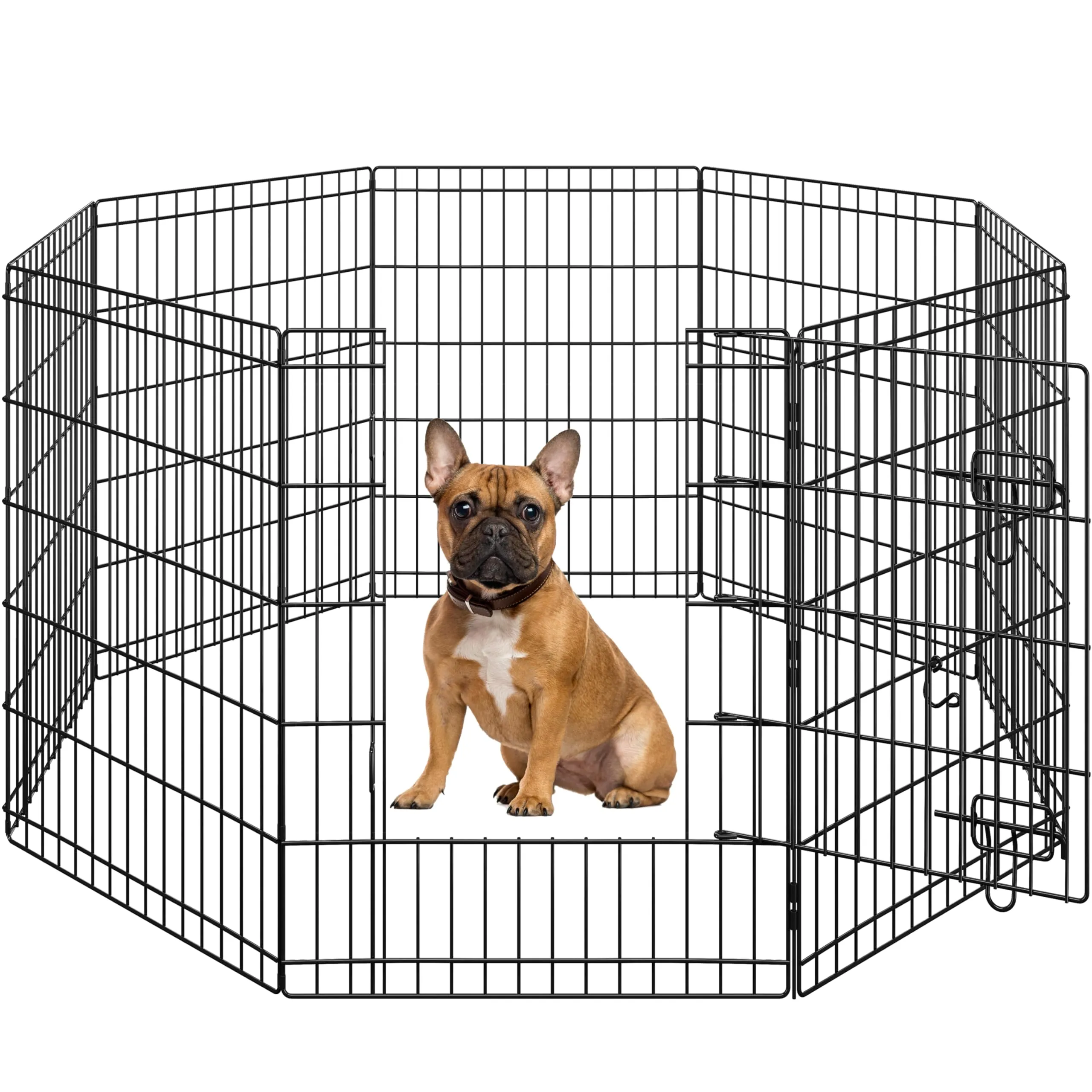 Yaheetech Recinto per Cani in Ferro Interno Esterno, 8 Pezzi, 61x76 cm, Nero - immagine 1