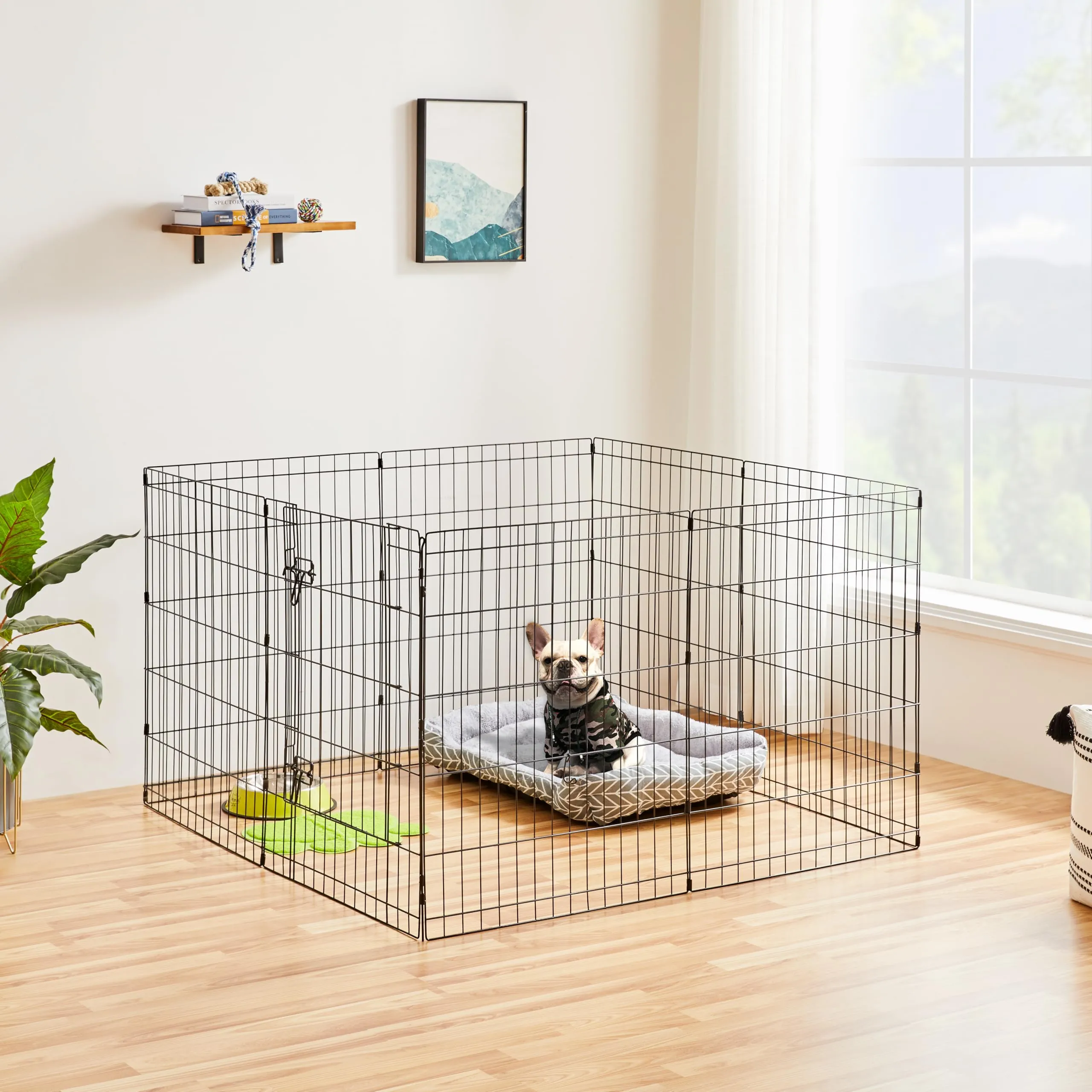 Yaheetech Recinto per Cani in Ferro Interno Esterno, 8 Pezzi, 61x76 cm, Nero - immagine 2