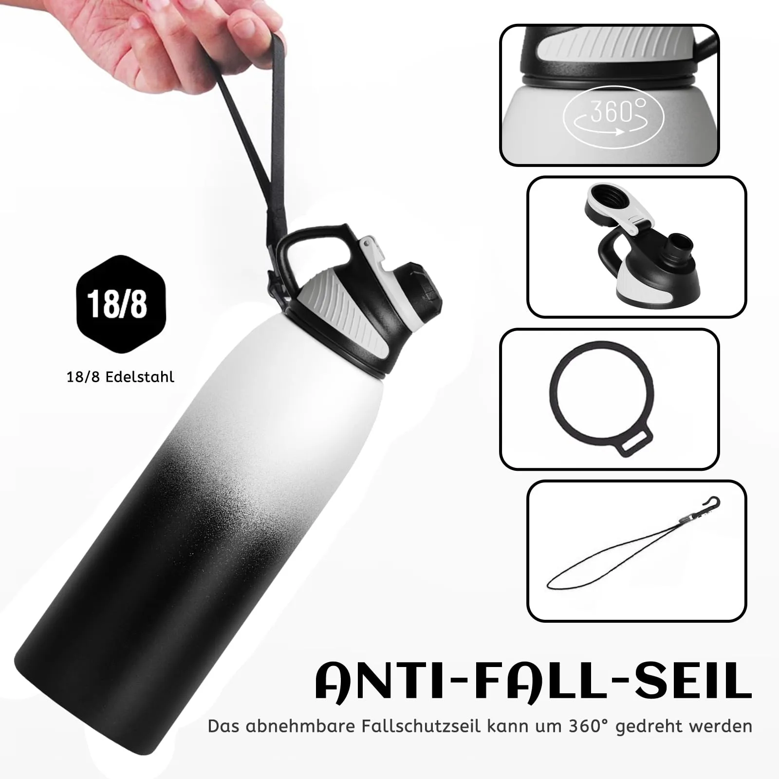 Fjbottle Borraccia Termica 1500ml Acciaio Inox con Tappo Magnetico Outdoor - immagine 3