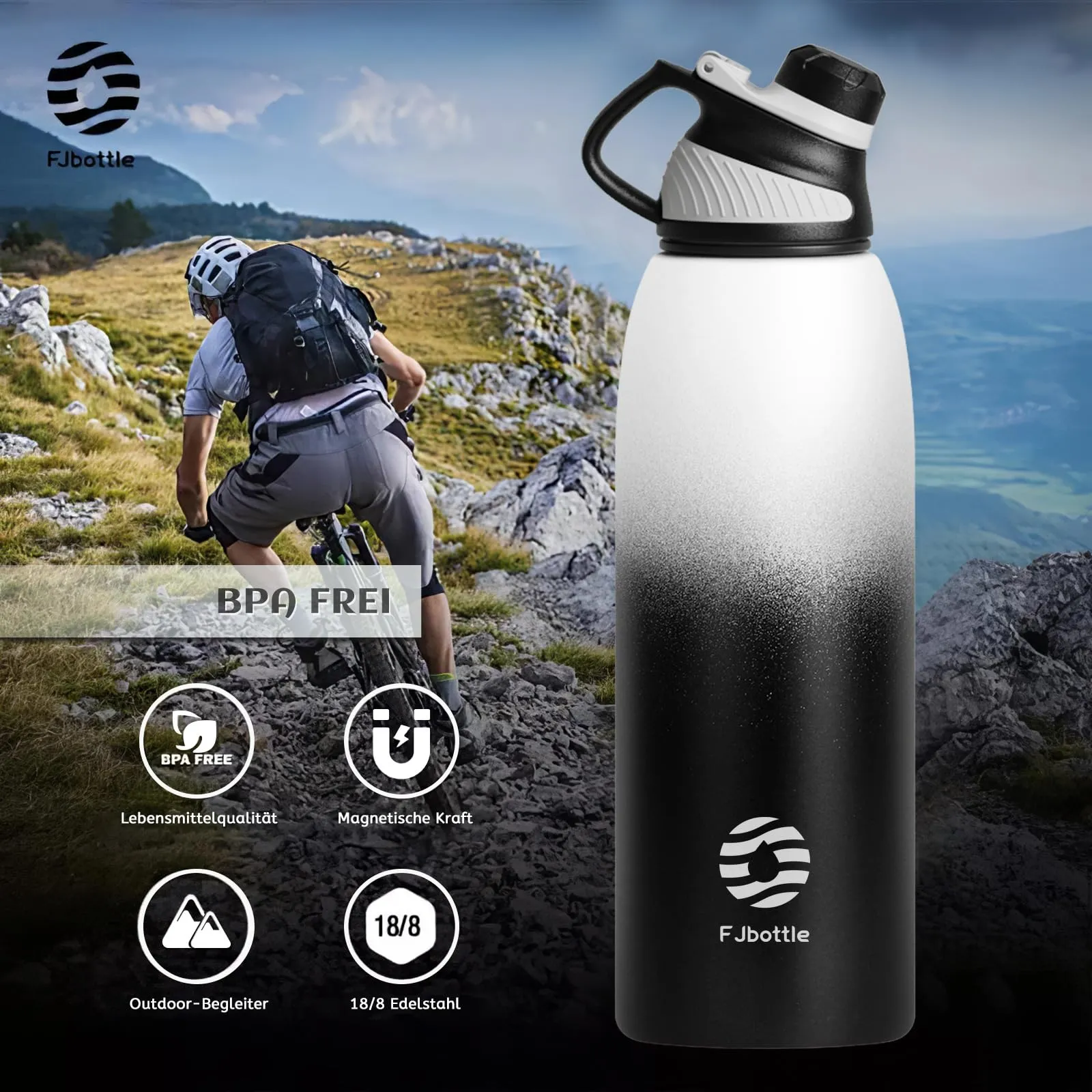 Fjbottle Borraccia Termica 1500ml Acciaio Inox con Tappo Magnetico Outdoor - immagine 6