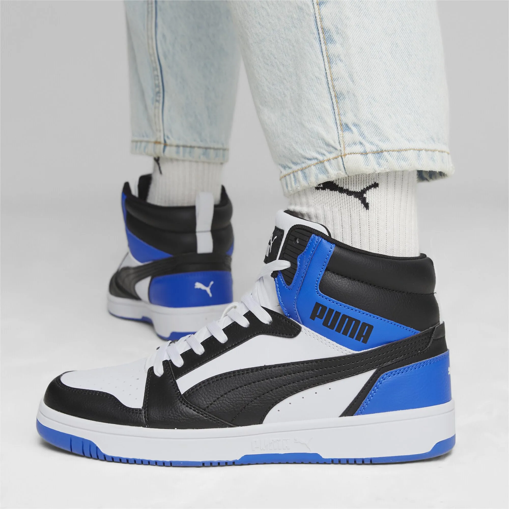 Puma Rebound V6 Unisex Sneakers - White Black Team Royal, 38 EU - immagine 9