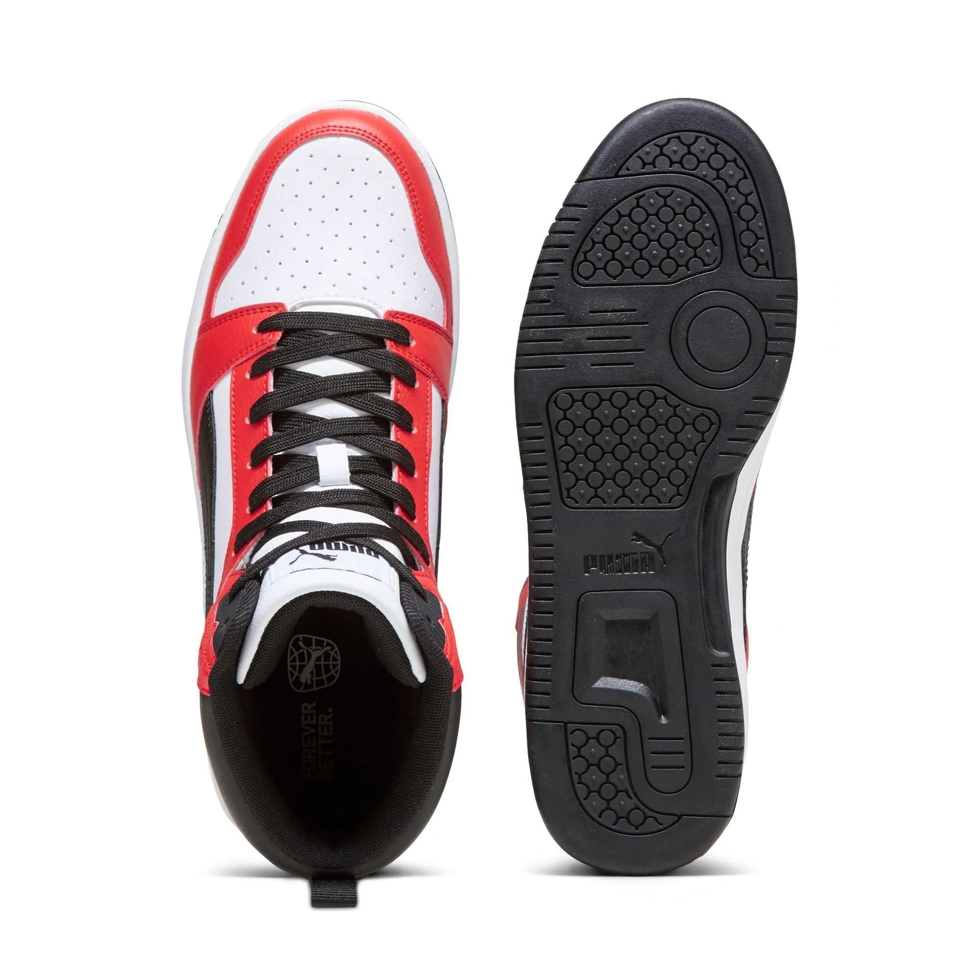 Puma Rebound V6 Sneakers, White/Black/Red, 48 EU - immagine 6