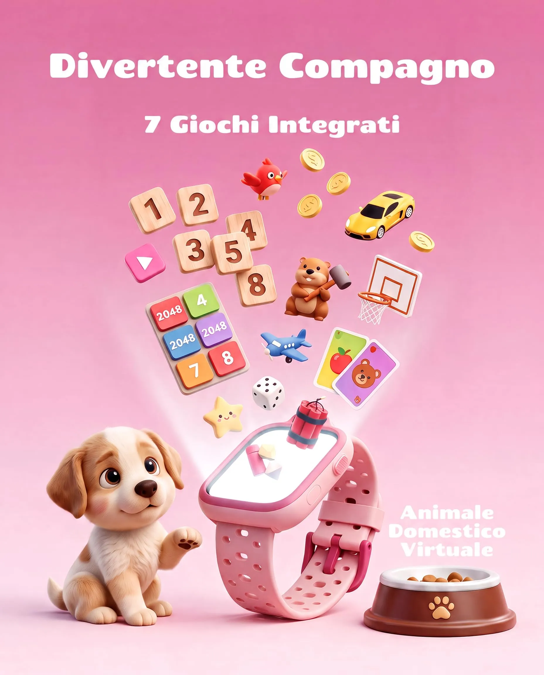 BIGGERFIVE Smartwatch for Kids 3-14, 1.8" Fitness Tracker - immagine 6