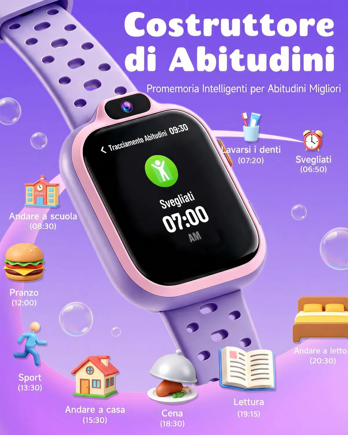BIGGERFIVE Smartwatch for Kids (3-14 years), 1.8" Fitness Tracker - immagine 7