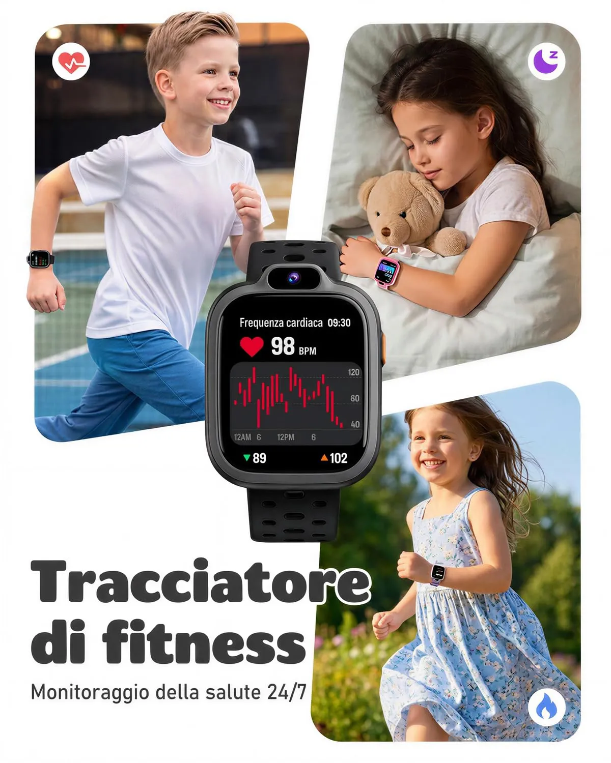 BIGGERFIVE Smartwatch for Kids 3-14, 1.8" Fitness Tracker - immagine 4